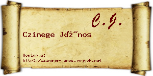 Czinege János névjegykártya