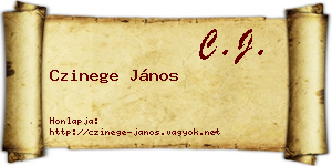 Czinege János névjegykártya